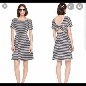 Kate Spade Black & White Striped Twist Back Dress